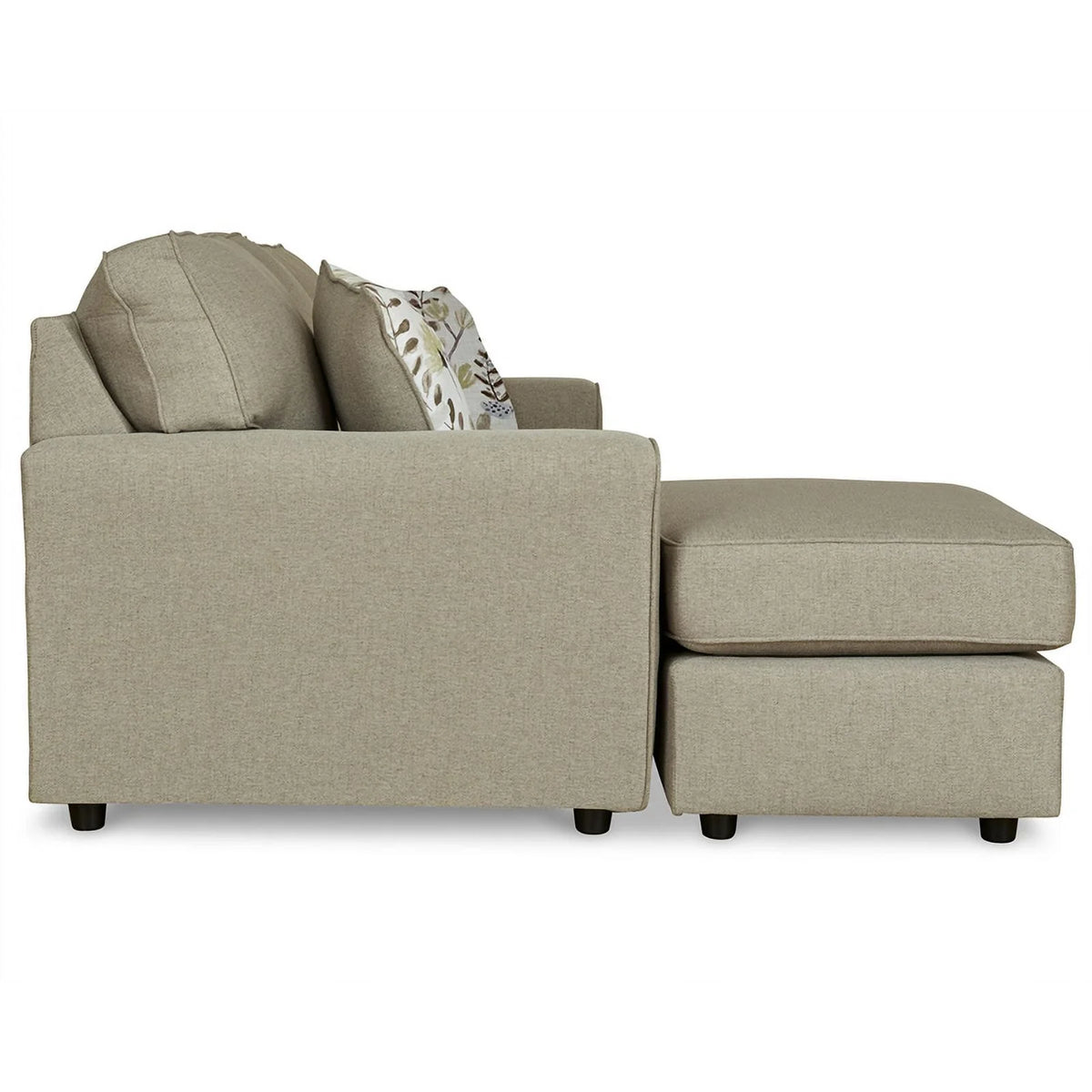 Light Gray Fabric & Wood Sofa Chaise Z7871