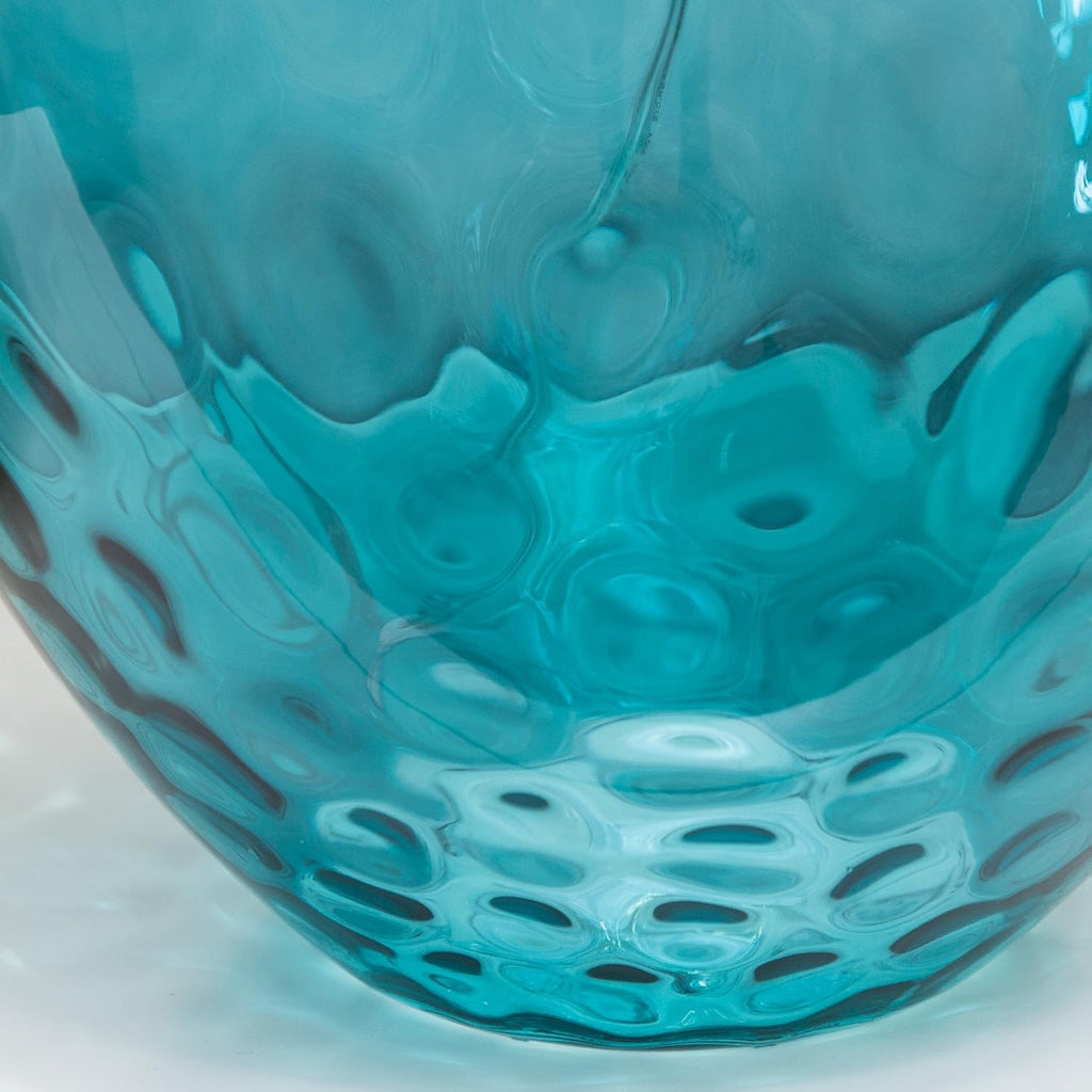 Turquoise Dimpled Glass Table Lamp L6405