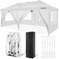 10' x 20' Pop Up Canopy Tent with 6 Removable Sidewalls and Carry Bag, White S636336