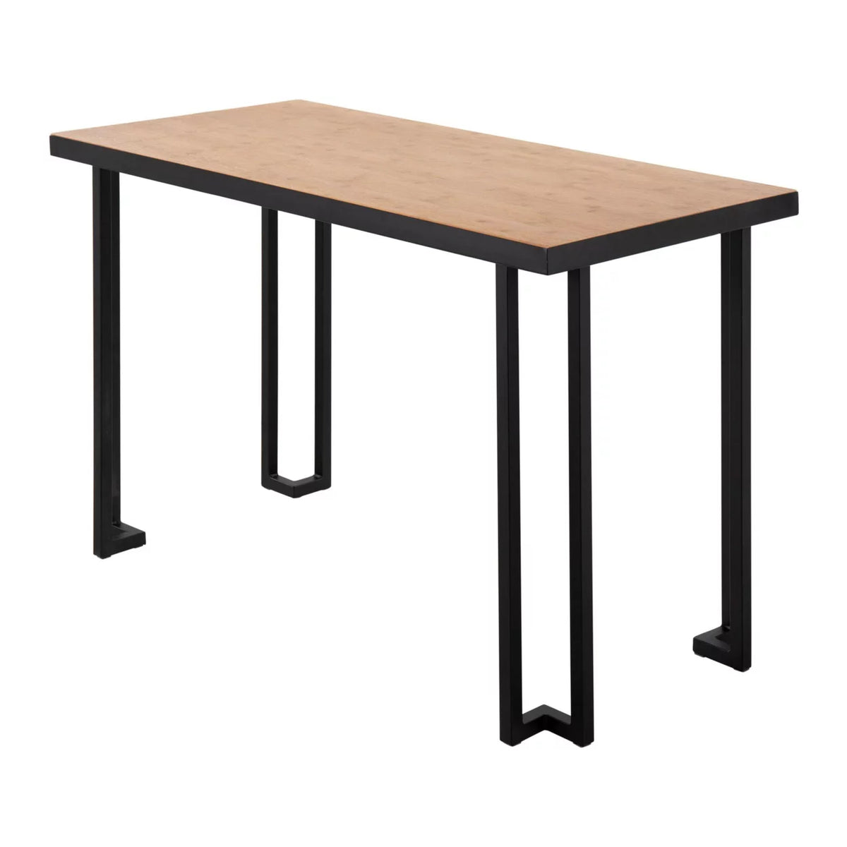 Black Steel Natural Wood Top Desk P30598