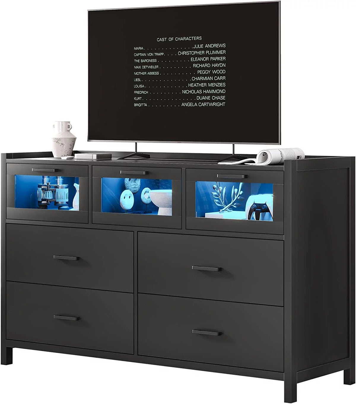 Black 7 Drawer Dresser U462