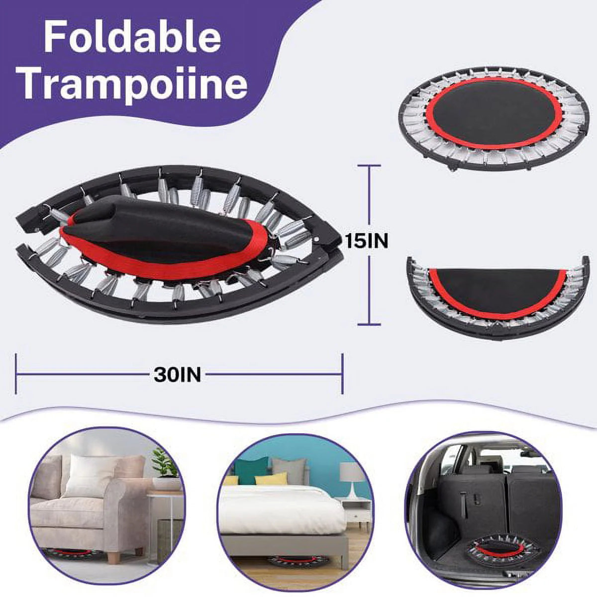 40 Foldable Mini Trampoline 330 lb P8138