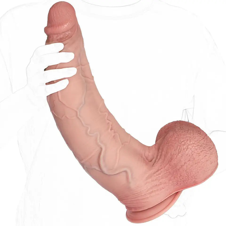 16.5 Inch Soft Silicone Dildo with Suction Cup Base W684