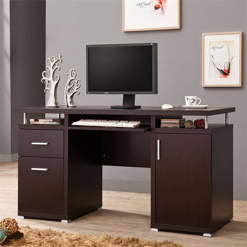 2 Drawer Computer Desk in Cappuccino G2475