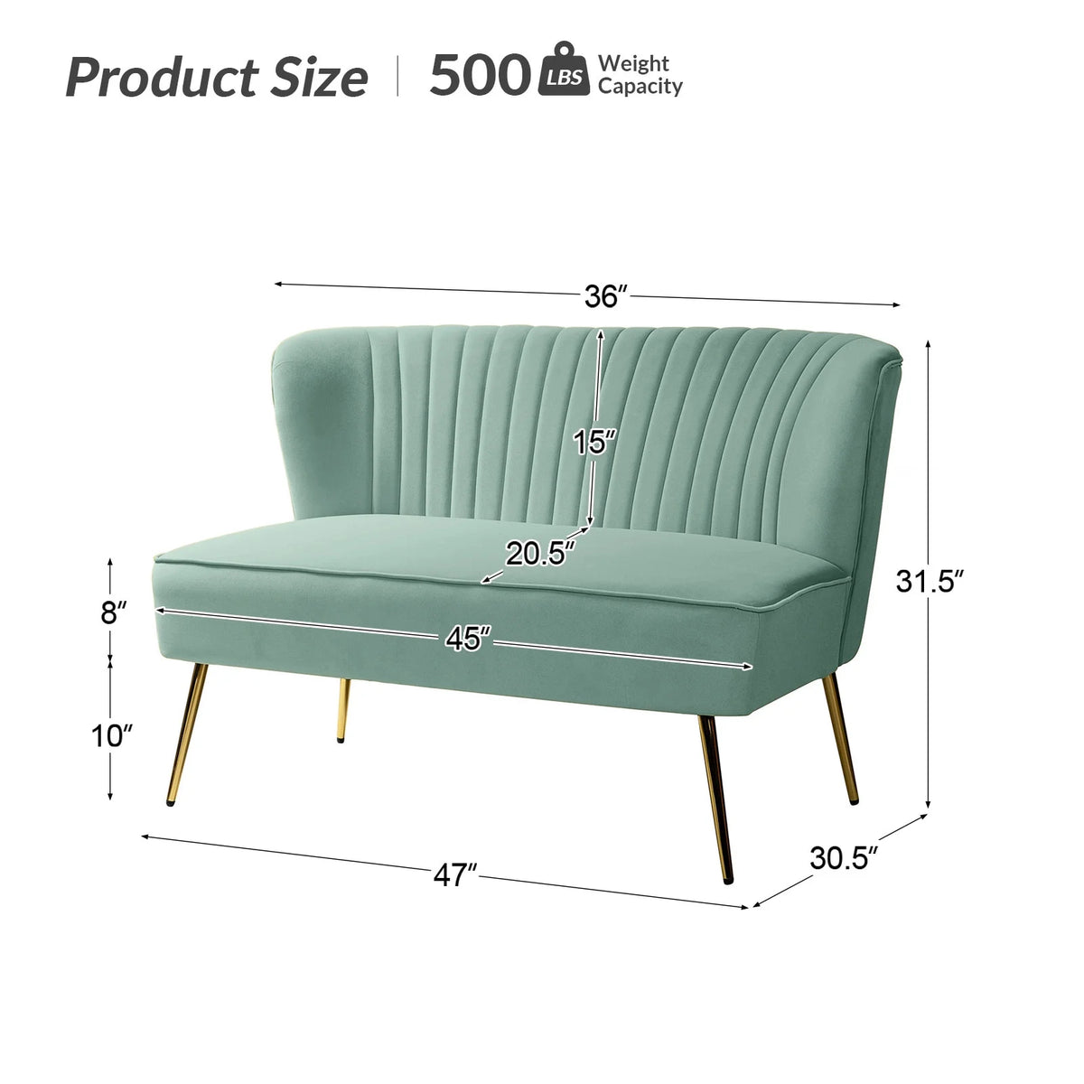 Velvet Sofa Loveseat Upholstered Tufted Back N7410