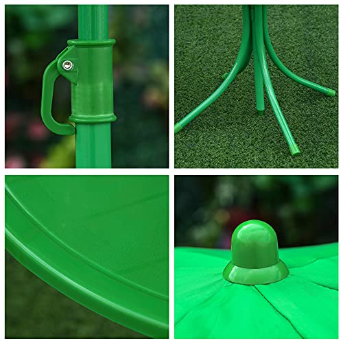 Folding Kids Table and Chair Set with Frog Pattern Umbrella P599455