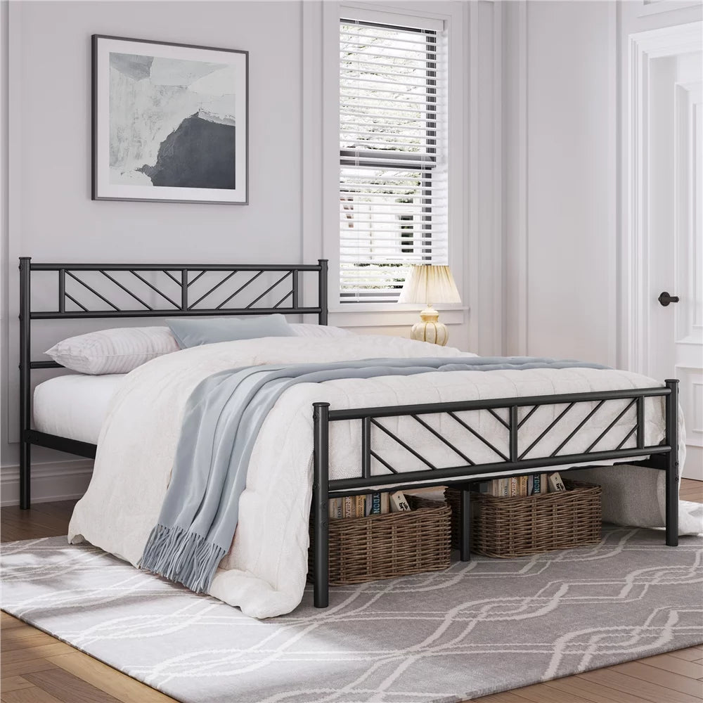 Queen Size Black Metal Platform Bed Z2172