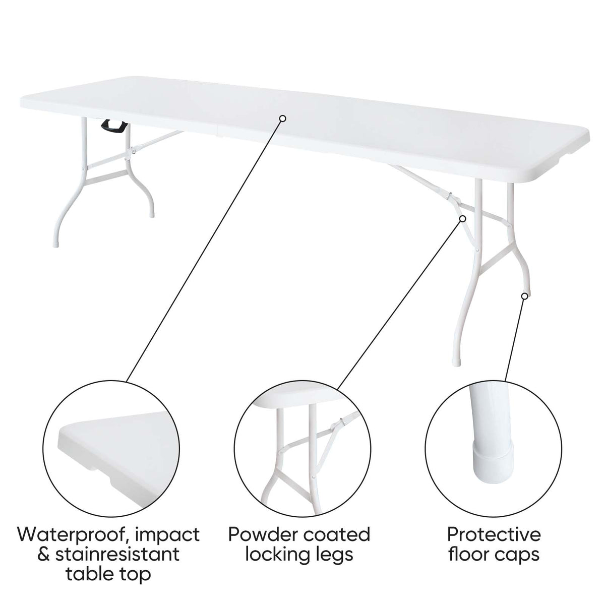 8ft Multi-purpose Outdoor Folding Picnic Table S3042