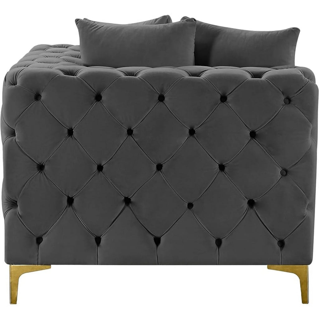 Grey Velvet Corner Chair R97001