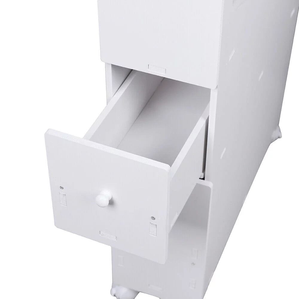 Slim Bathroom Storage Cabinet Floor Standing Organizer Shelves M867704