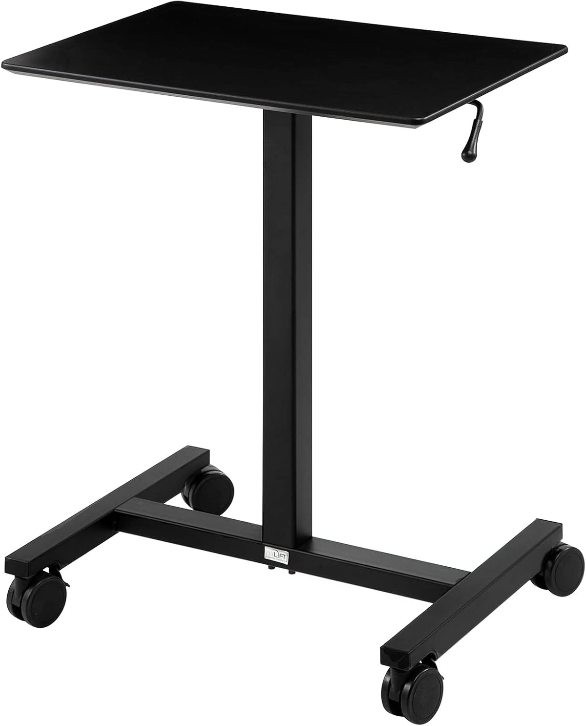 Black Mobile Rolling Height Adjustable Laptop Workstation Desk C190