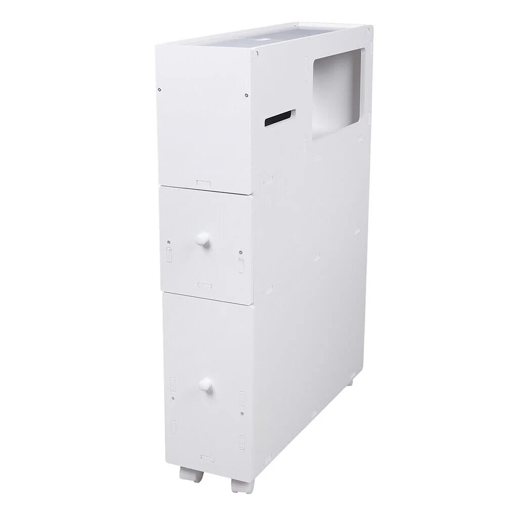 Slim Bathroom Storage Cabinet Floor Standing Organizer Shelves M867704