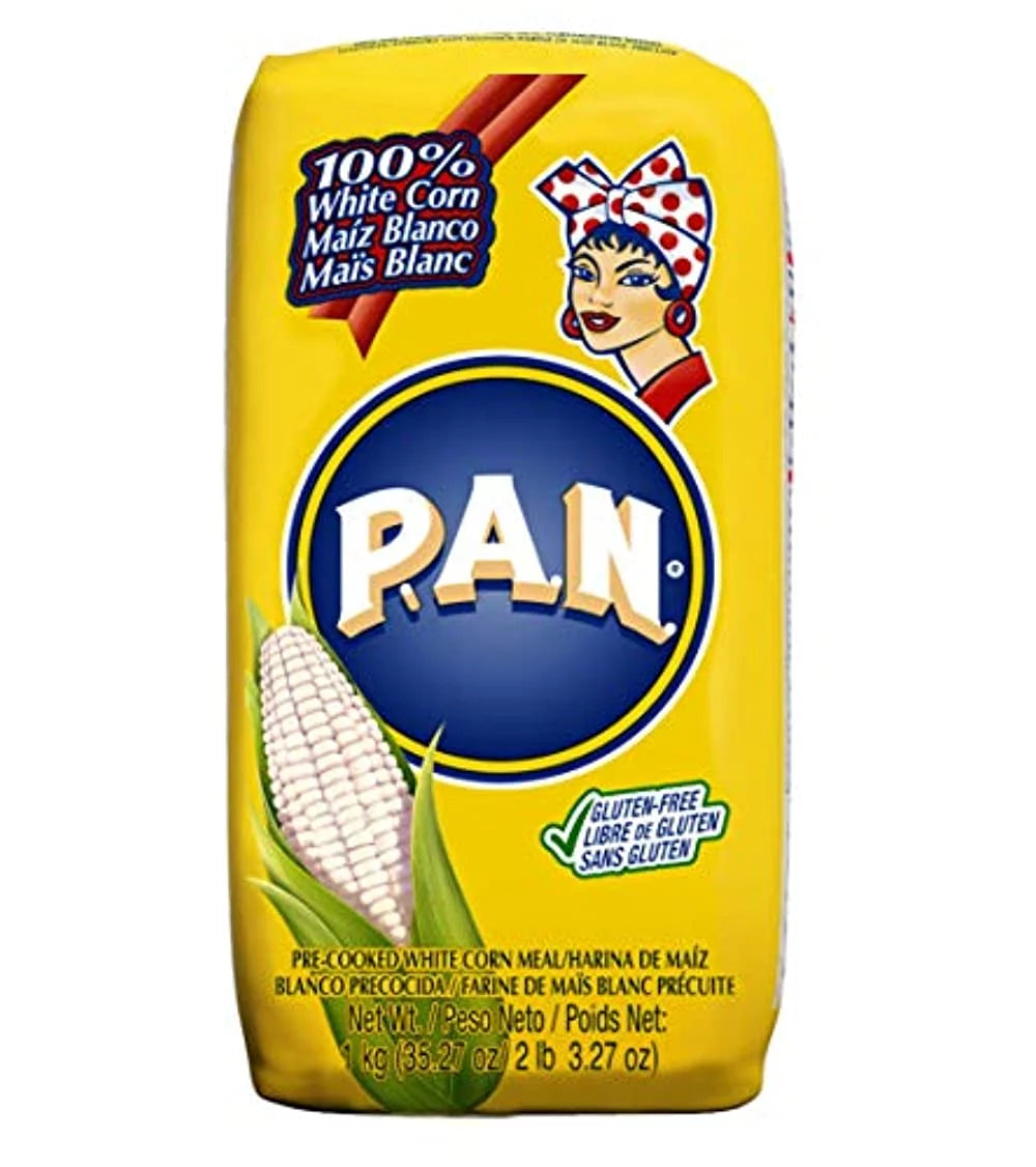 White Corn Meal Pre-cooked Flour for Arepas, 1 Kilogram (Pack of 4) T635