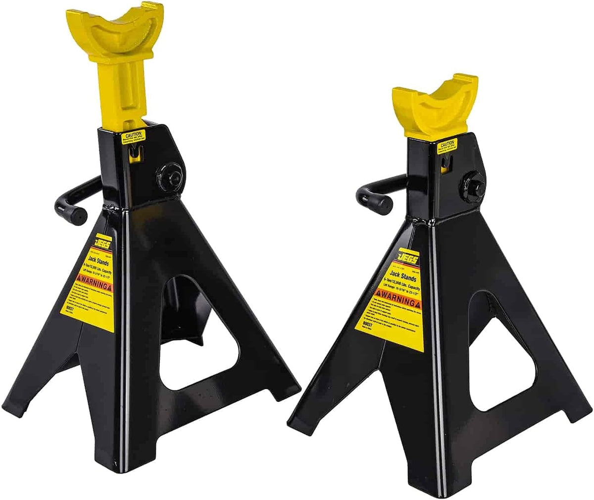 6-Ton Adjustable Height Welded Steel Jack Stands, Pack of 2 U55131