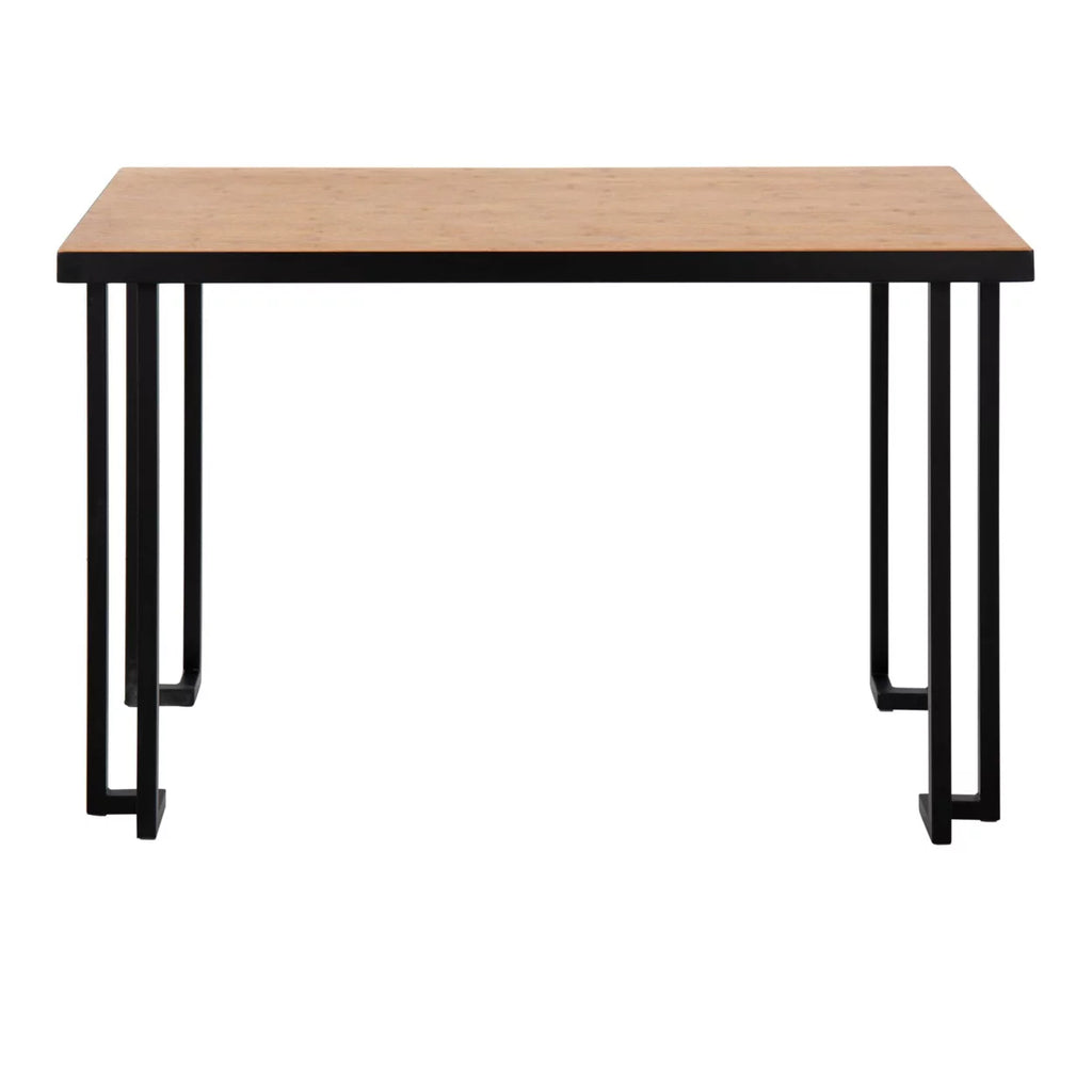 Black Steel Natural Wood Top Desk P30598