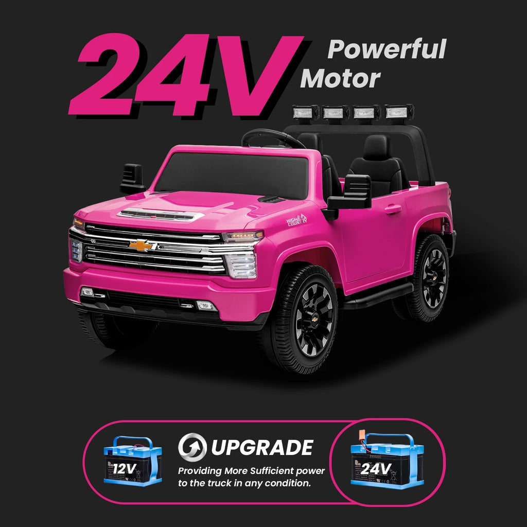 Pink 24V Ride on Car 2 Seater Electric Truck with Remote Control E3099