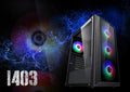 ATX Desktop Computer Case with Tempered Glass Window and 120mm ARGB LED Fans T80747