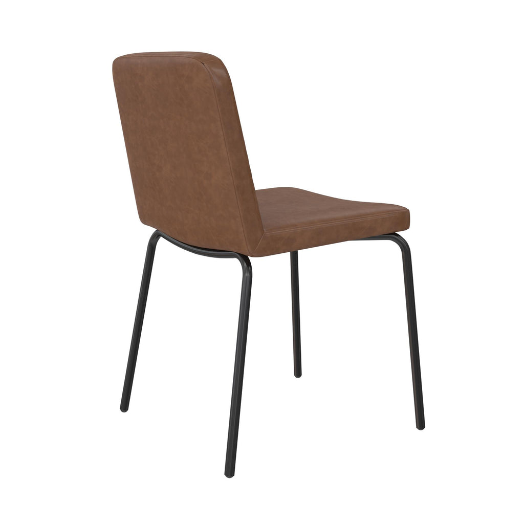 Camel Faux Leather Dining Chair, Set of 2 V41279