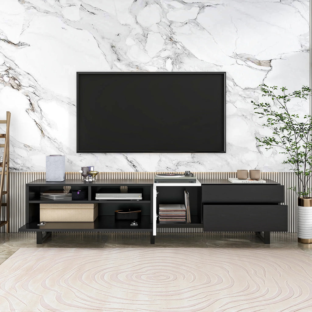 Black TV Stand with Double Storage Space Z703
