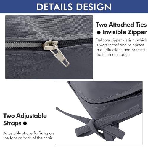 Waterproof Outdoor Chair Cushions 19 x 19 Inch Set of 2 C26749
