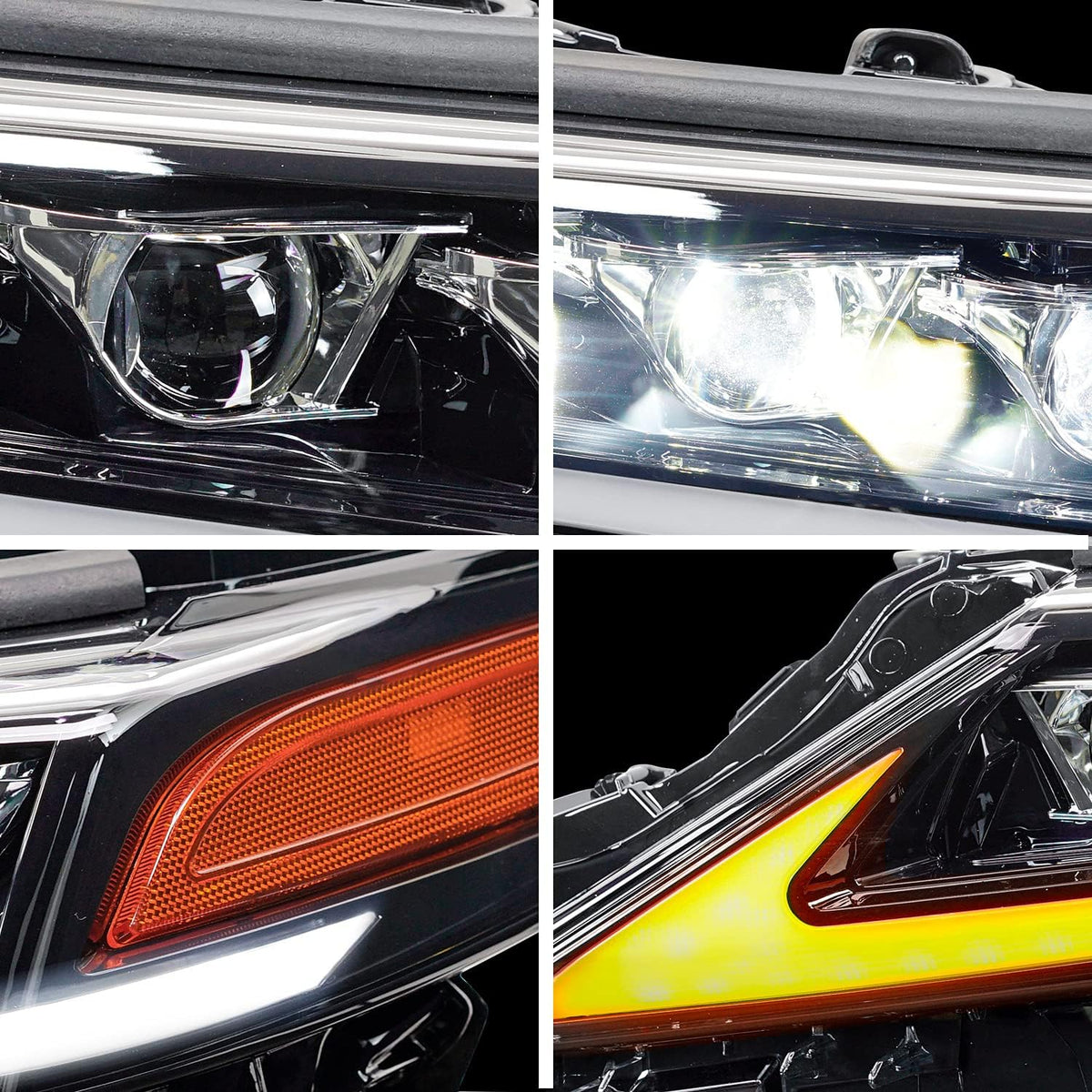 Full LED Projector Headlamp with Sequential Turn Signal DRL for Camry 2018 2019 2020 2021, A Pair J883