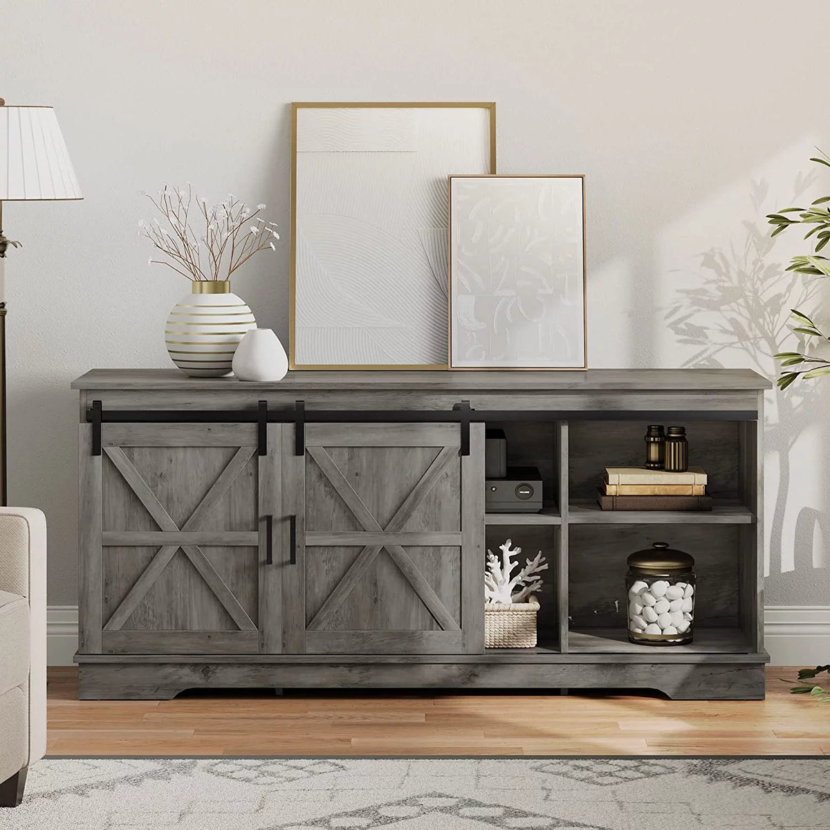 Rustic Wood TV Stand for 65 Inch TV Z13473