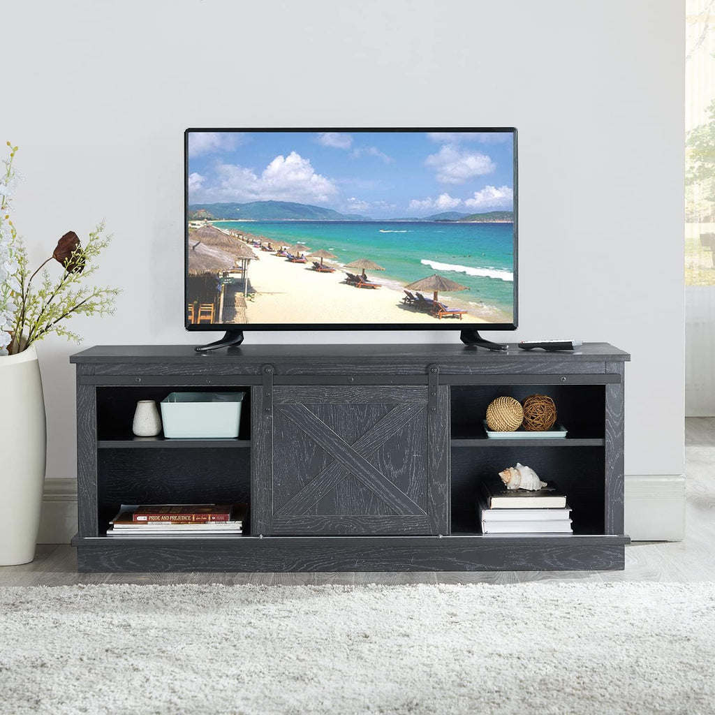 Sliding Barn Door TV Stand with Storage Cabinet T71701