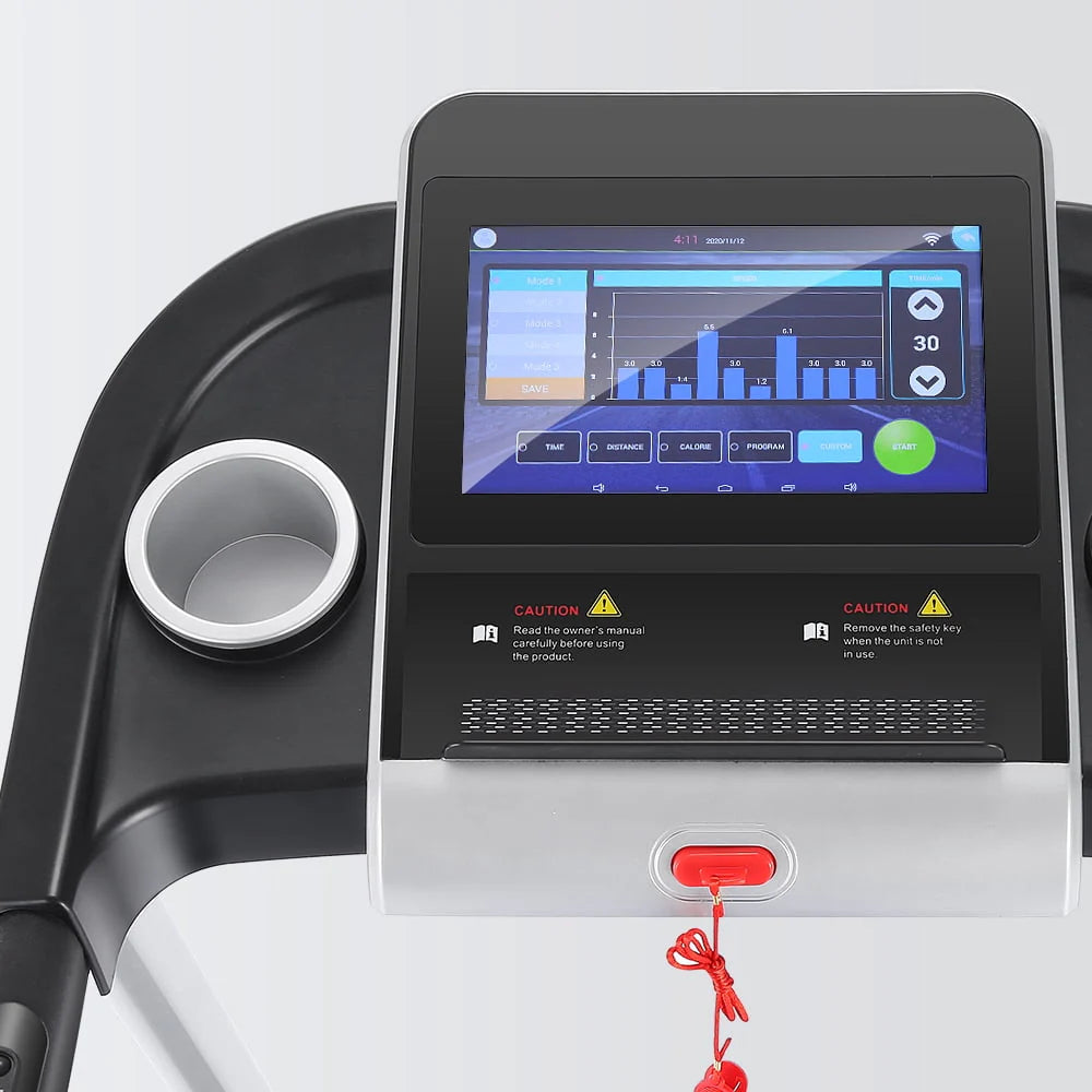 Silver Treadmill with 10 HD Touchscreen and 36 Preset Programs F4743