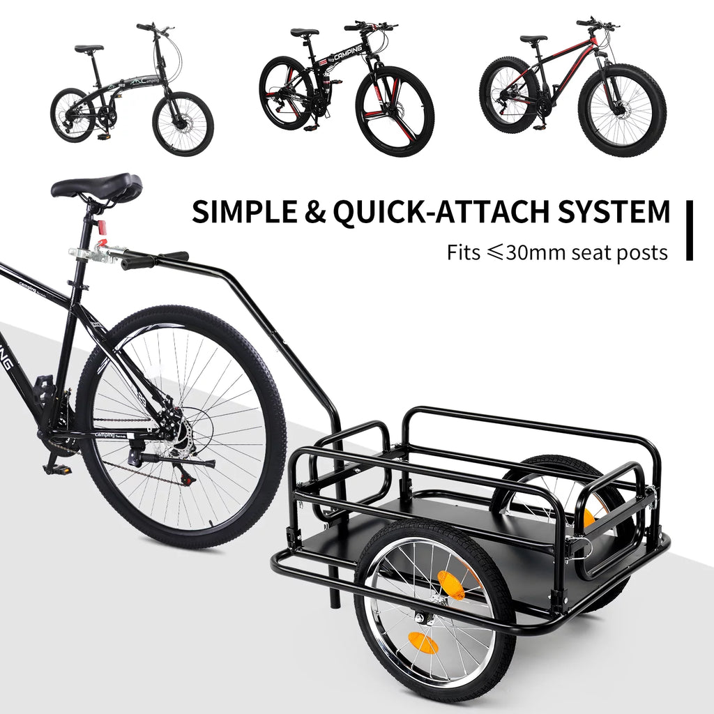 Foldable Bike Cargo Trailer with 16 Wheels, Black G25090