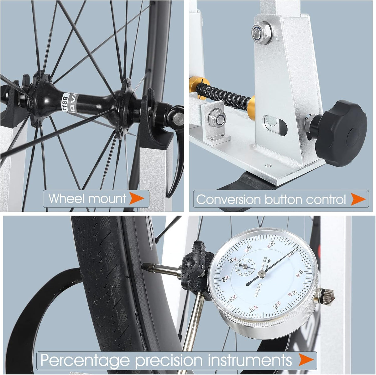 Wheel Truing Stand with Spoke Wrench for 16-29” 700C Bike Wheel S4206