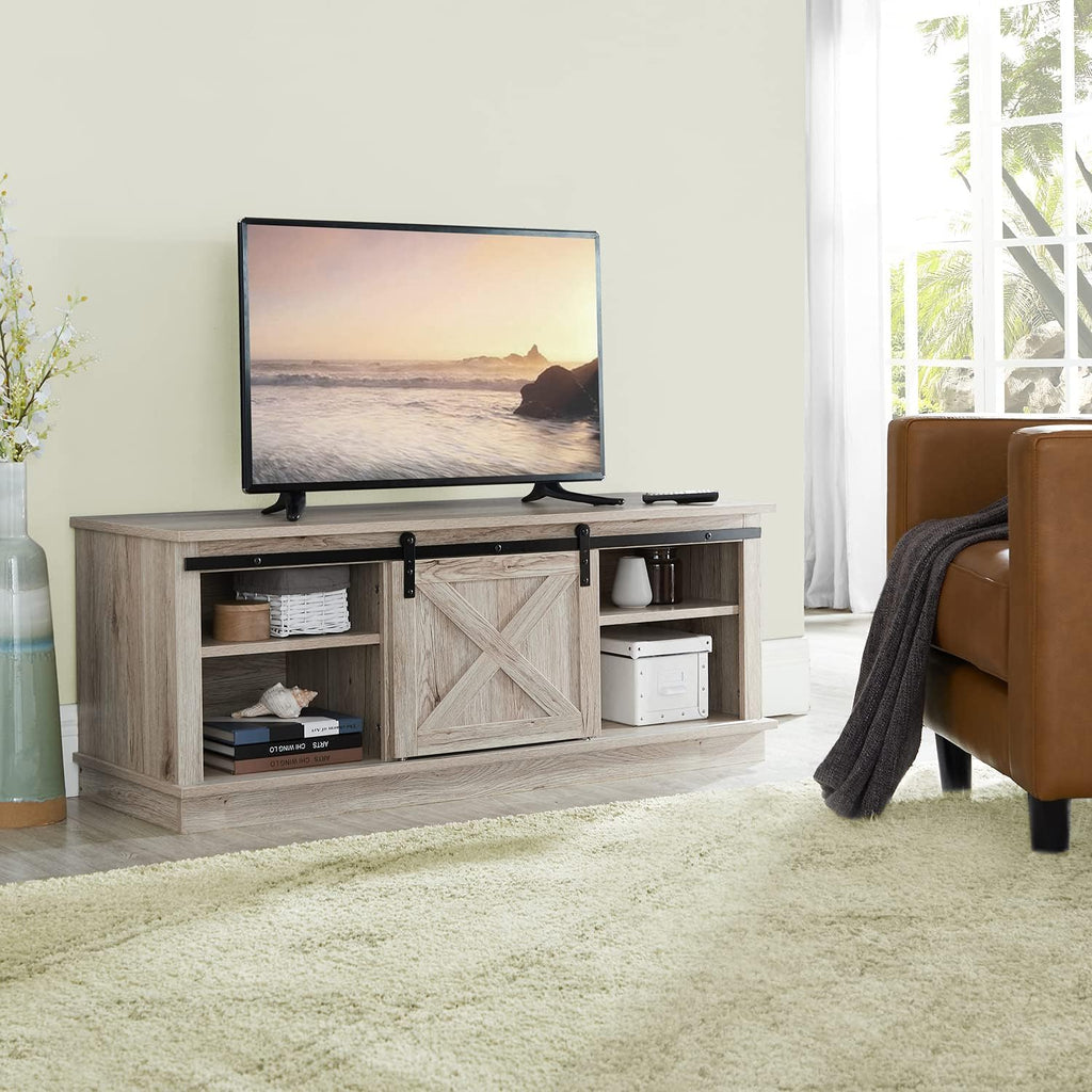 Sliding Barn Door TV Stand with Storage Cabinet T71701