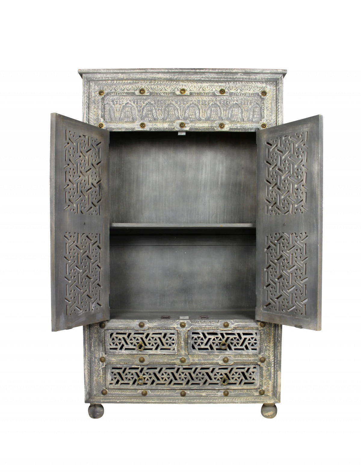 42 in. Solid Wood Three Drawer Gentlemans Chest Y1722