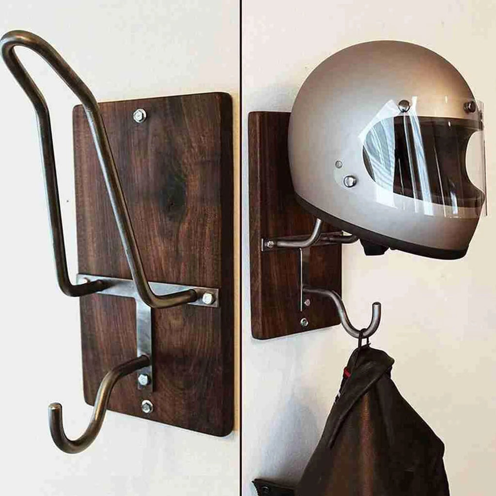 Wooden Wall Mounted Headhelmet Rack N529