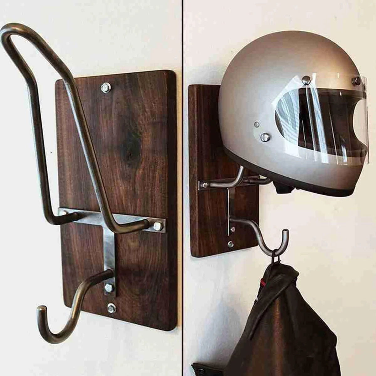 Wooden Wall Mounted Headhelmet Rack N529