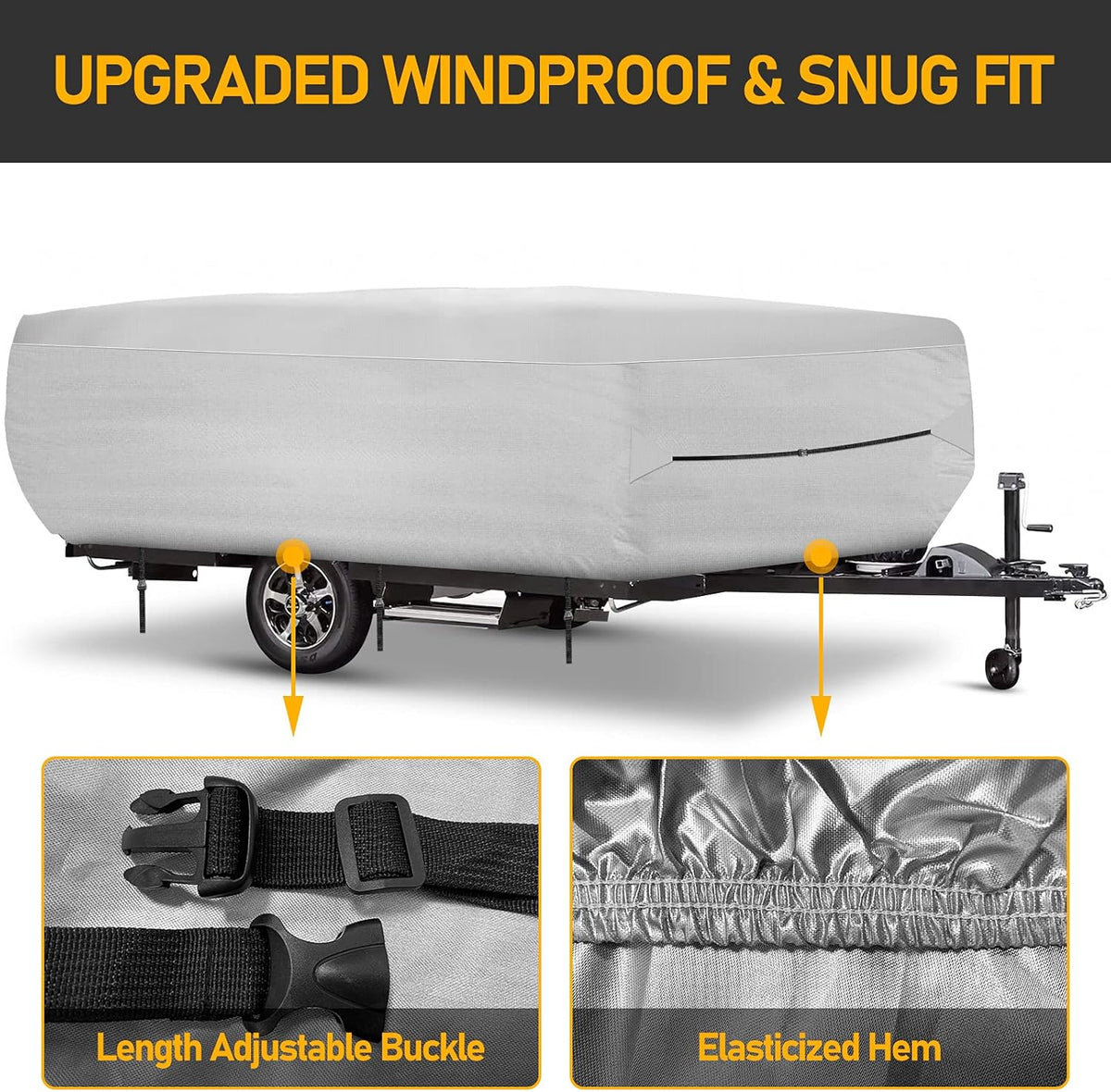 520D Oxford Pop-Up Camper Cover Fits 16'-18' Waterproof UV-Proof M79820
