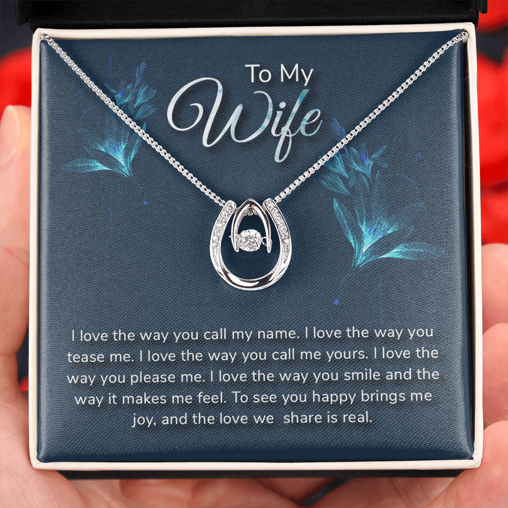 Lucky Horseshoe Necklace with CZ Crystals G839