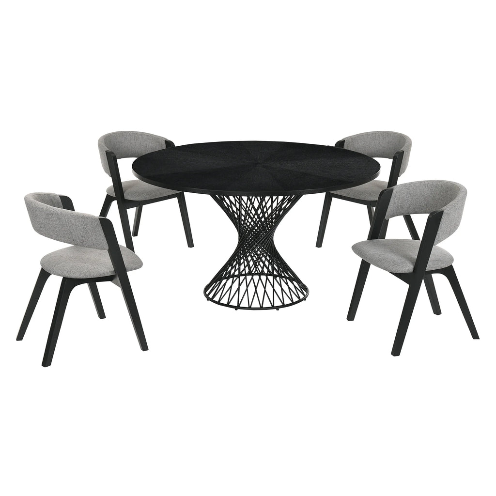 5-Piece Wood Dining Table and Chair Set B717
