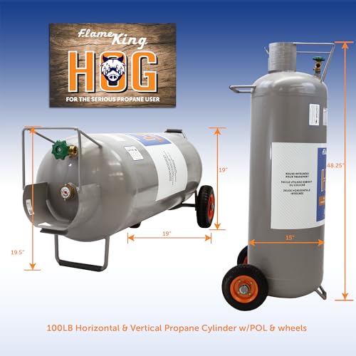Gray 100 LB Horizontal & Vertical Propane Cylinder B1948