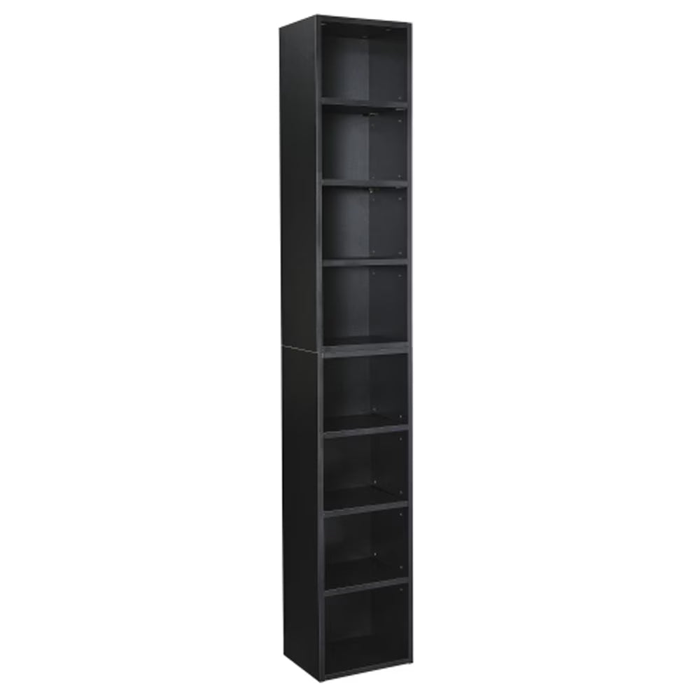 8-Tier Tall Narrow Media Storage Cabinet with Adjustable Shelves J61966