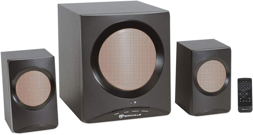 Compact Powered Speaker System with Bluetooth, Pack of 2 V6410