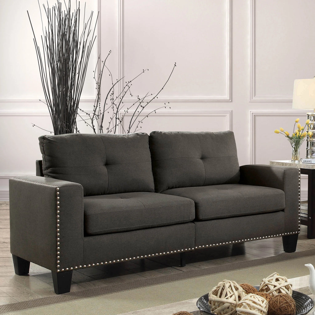 Contemporary Faux Linen Sofa Y415