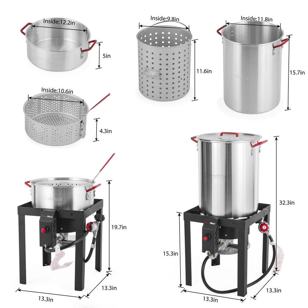30 QT Turkey Fryer with Basket and Burner Set G490936
