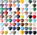 80PCS Heart Shaped Crystals Worry Stones Natural Rose Quartz Polished Chakra Stone Set R9374