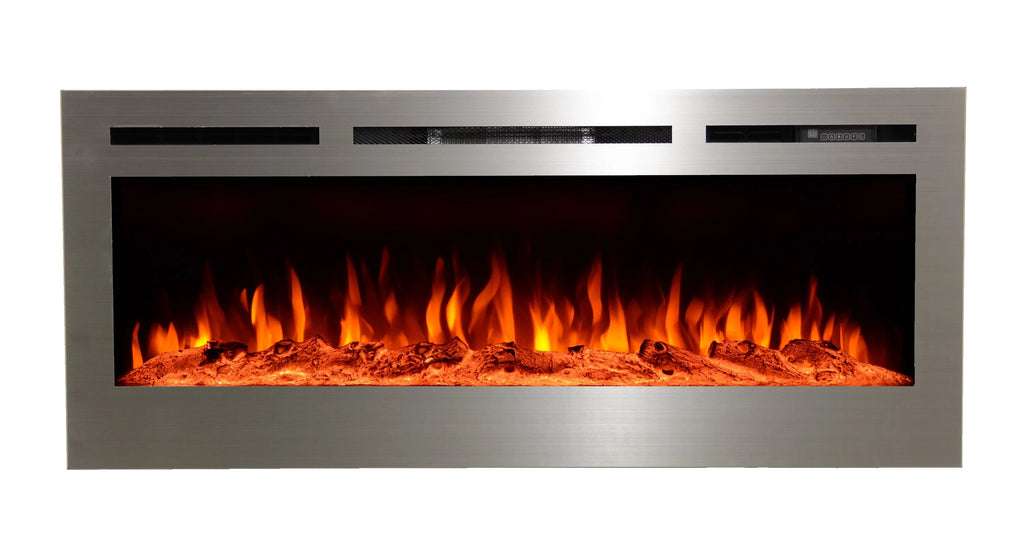 50" Stainless Steel Electric Fireplace F7864