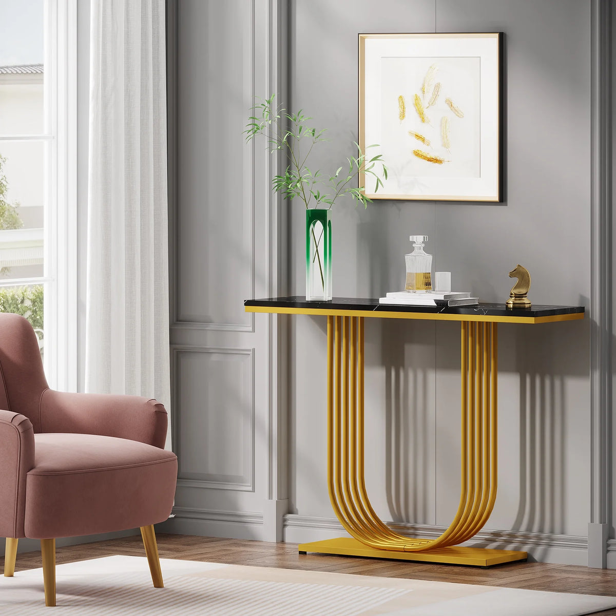 39 inch Gold Console Table P944859