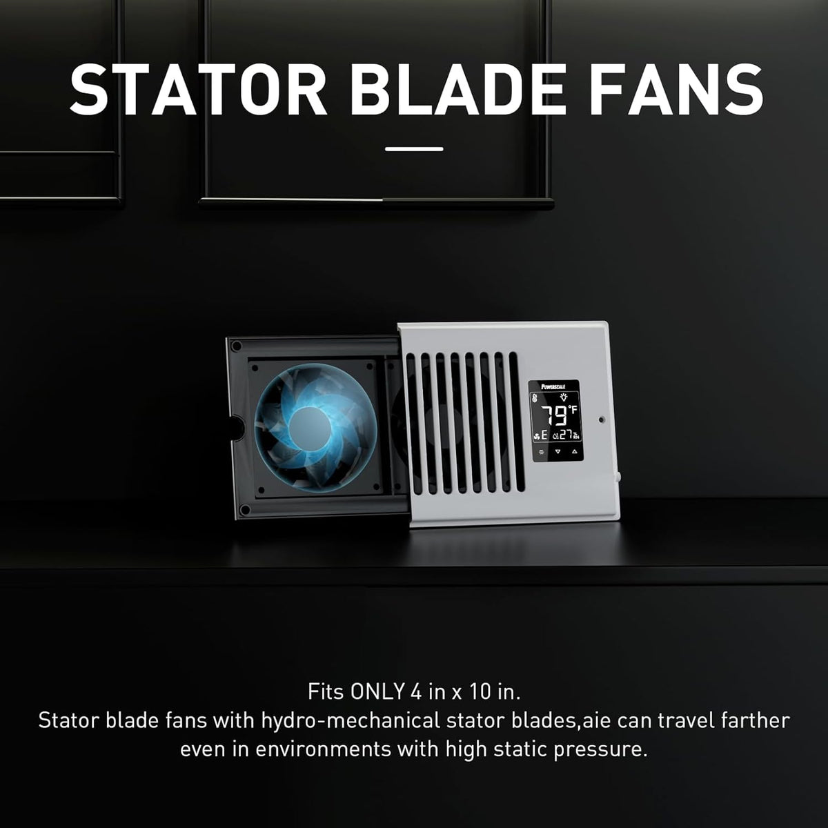 Smart Vent & Quiet Air Booster Register Fan with Humidity Sensor V631