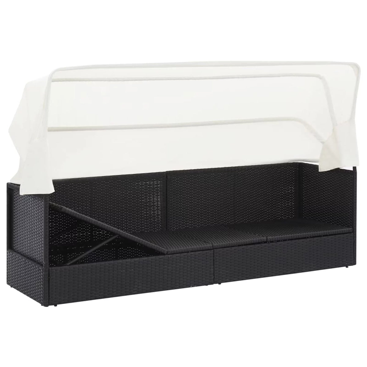 Adjustable Sun Lounger with Canopy and Cushion S70734