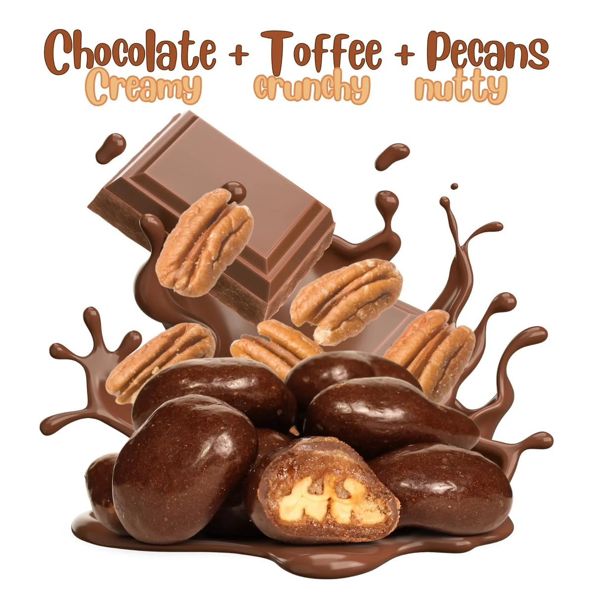 48 oz Milk Chocolate Toffee Coated Pecans R7238