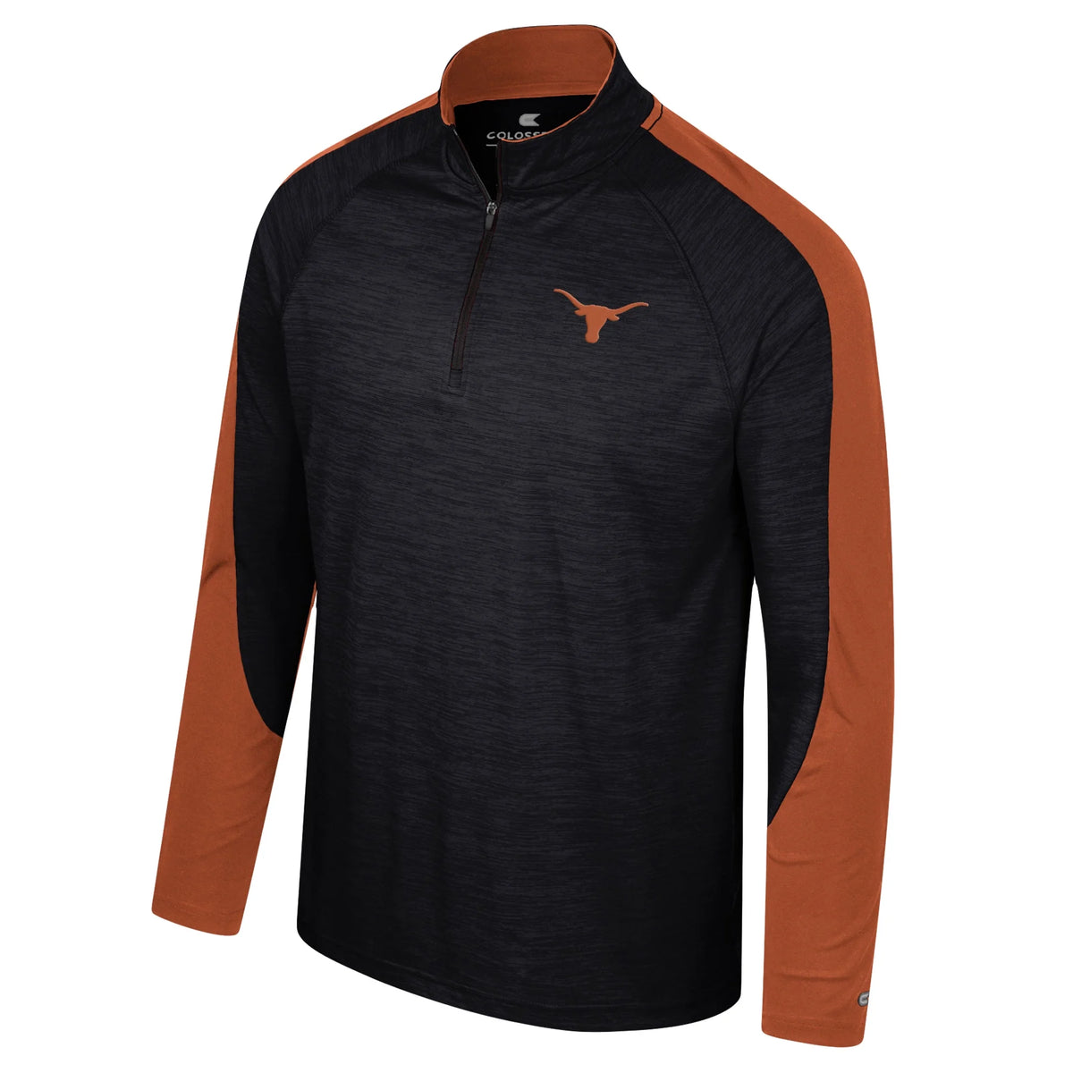 Black Texas Longhorns Raglan Quarter-Zip Top X9792