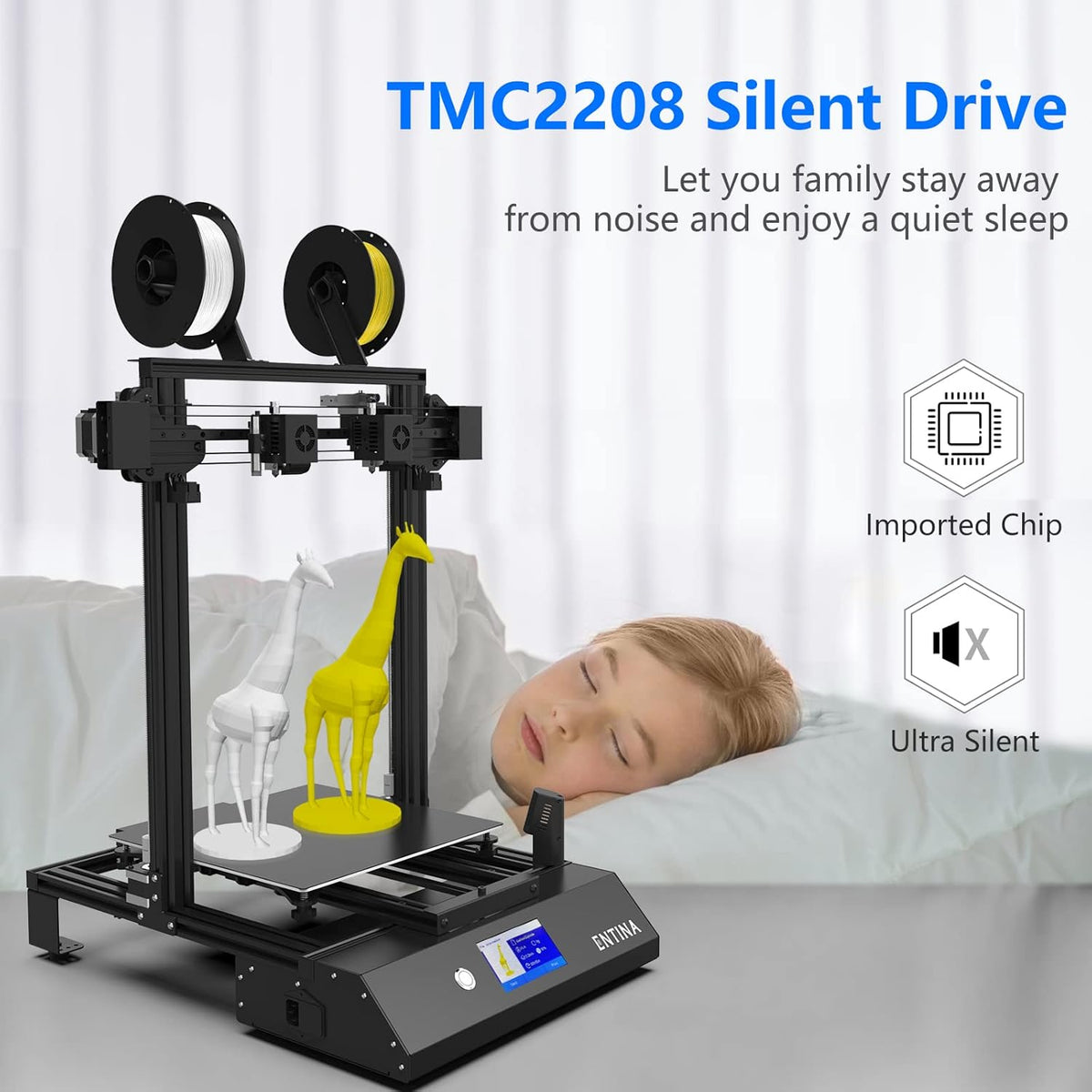 3D Printer with Independent Dual Extruder, 300x300x400mm G76508